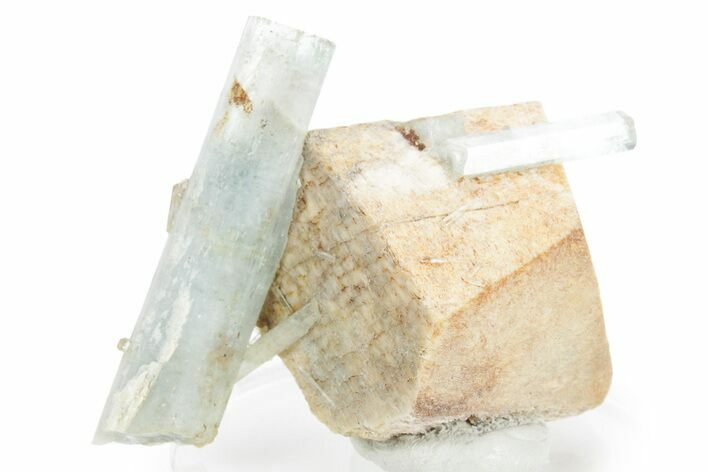 Gemmy Aquamarine Crystals on Feldspar - Erongo Mountains, Namibia #354946